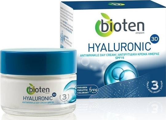 Bioten 3D Κρέμα Προσώπου Ημέρας με SPF15 για Ενυδάτωση & Αντιγήρανση με Υαλουρονικό Οξύ 50ml