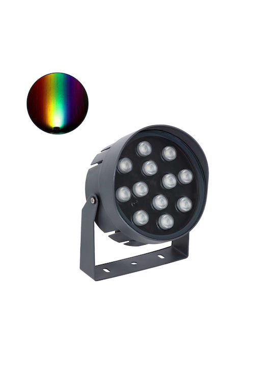 GloboStar Flood-Nigma Outdoor Floor Lamp LED Wall Washer 24W RGBW IP65 Gray