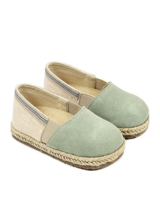 Babywalker Pantofi De Botez Din Piele Espadrile Mentă/Bej