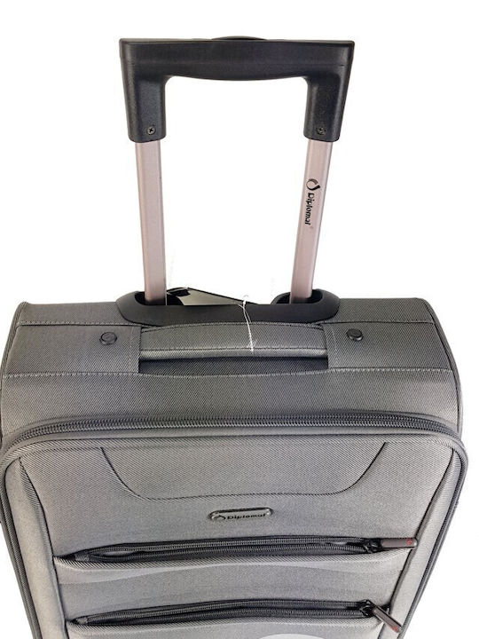 Diplomat Small The London Collection Cabin Fabric Grey Suitcase With 2 Wheels Height 55cm