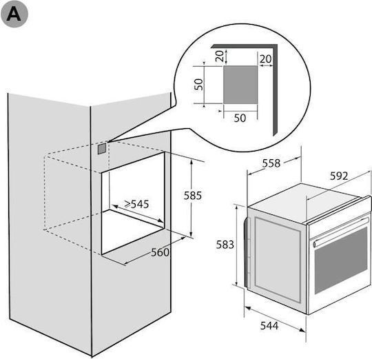Brandt Cuptor Deasupra Blatului 67lt L59.2cm.