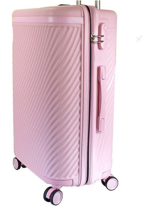 Forecast LSDQ-04 Medium Hard Pink Suitcase With 4 Wheels Height 65cm