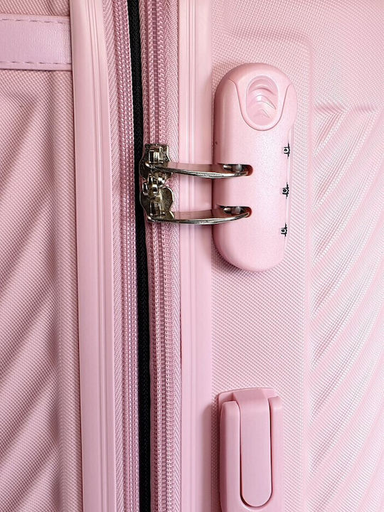 Forecast LSDQ-04 Medium Hard Pink Suitcase With 4 Wheels Height 65cm