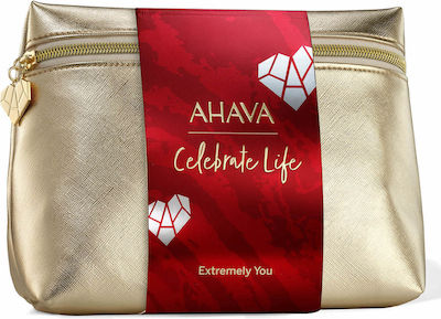 Ahava Celebrate Life Extremly You Skin Care Set for Αnti-ageing , Brightening & Firming with Face Cream , Face Mask & Toiletry Bag