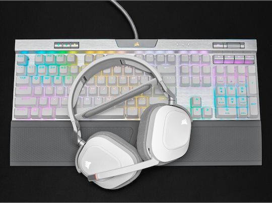 Corsair HS80 RGB Wireless Over Ear Gaming Headset με σύνδεση USB Λευκό