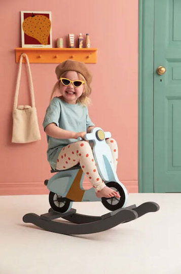 Kids Concept Ξύλινο Κουνιστό Παιχνίδι Σκούτερ για 18+ μηνών για Βάρος έως 50kg Μπεζ
