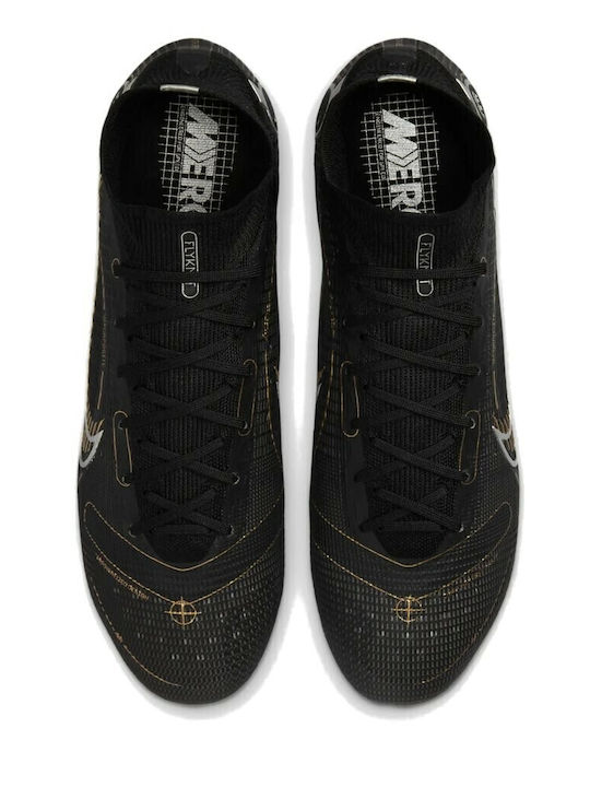 Nike Mercurial Superfly 8 Elite Fußballschuhe mit Stollen Black / Metallic Silver / Medium Ash / Metallic Gold