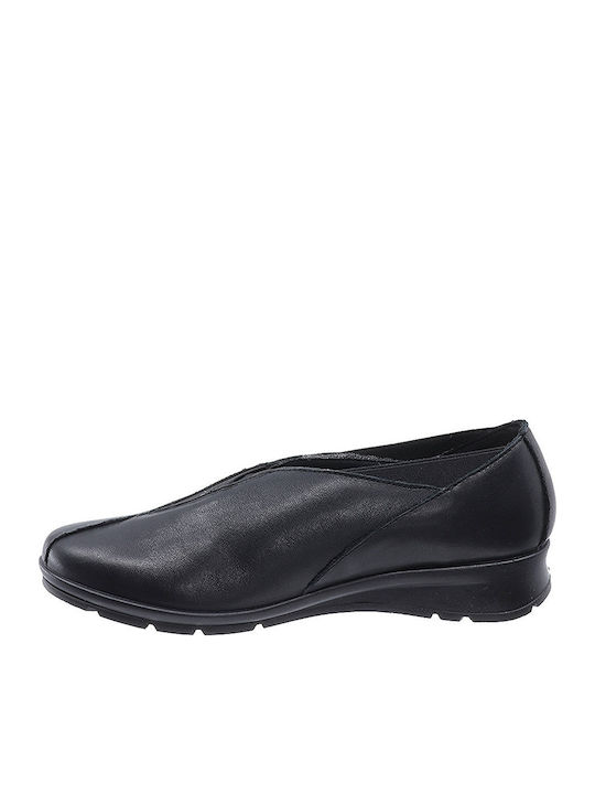 Anatomisch Damen Slip-Ons Leder Schwarz