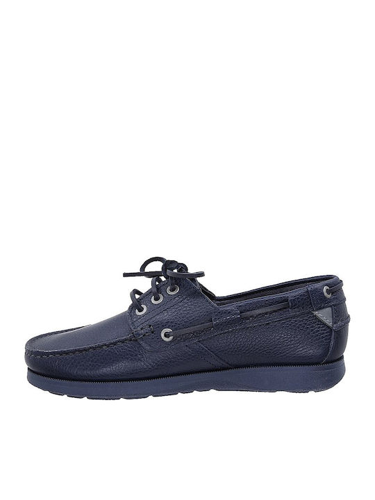Nathan Men's Leather Moccasins Blue