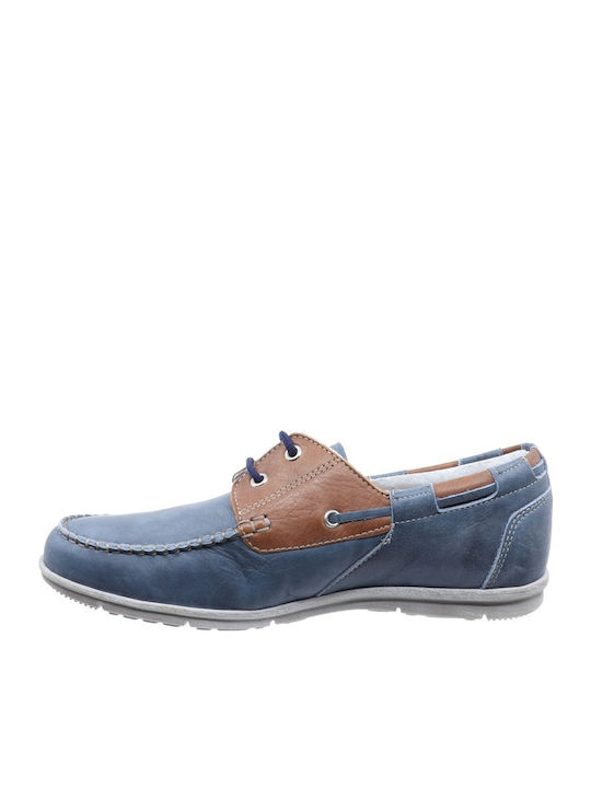 Δερμάτινα Ανδρικά Boat Shoes σε Μπλε Χρώμα