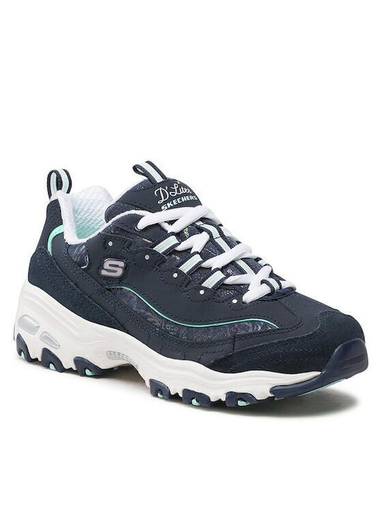 Skechers D'Lites Sparkling Rain Chunky Sneakers Navy Blue