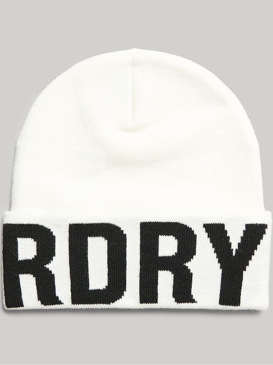 D2 Code Beanie Ανδρικός Σκούφος σε Λευκό χρώμα