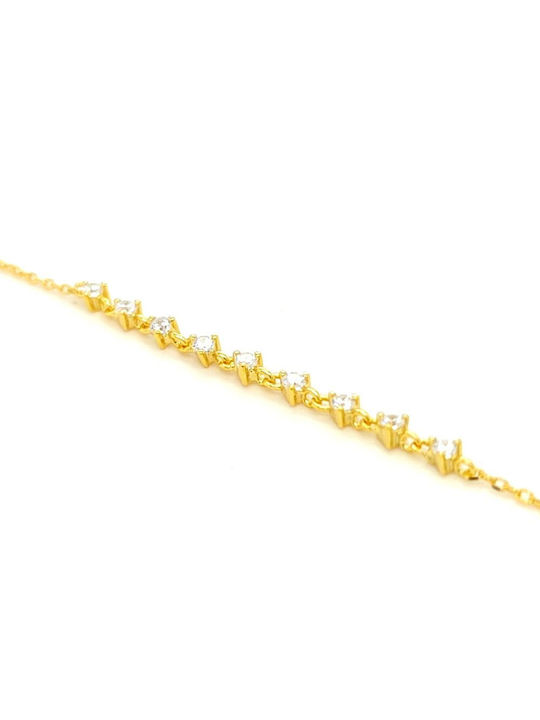 Women's gold plated bracelet with cubic zirconia - silver (925°)