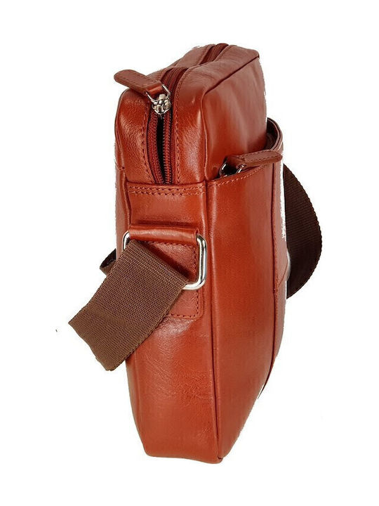 Leder Herrentasche Schulter / Crossbody Cognac
