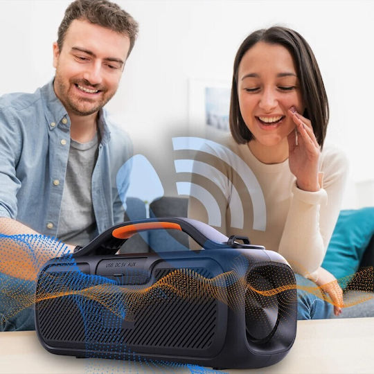 Manta Ηχείο Bluetooth 40W με Ραδιόφωνο και Διάρκεια Μπαταρίας έως 5 ώρες Μαύρο SPK216