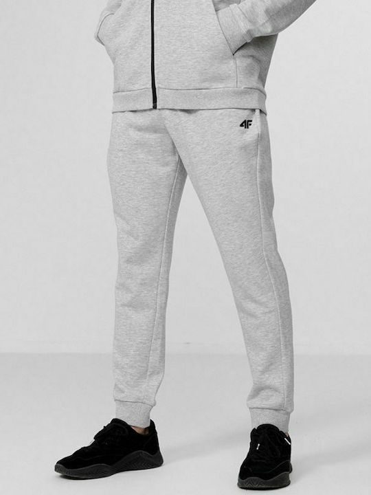 4F Men's Sweatpants with Rubber Gray