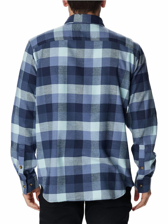 Columbia Cornell Woods Men's Shirt Long Sleeve Flannel Checked Blue