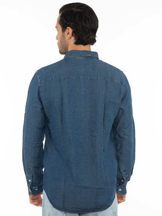 Gabba Men's Shirt Long Sleeve Denim Blue