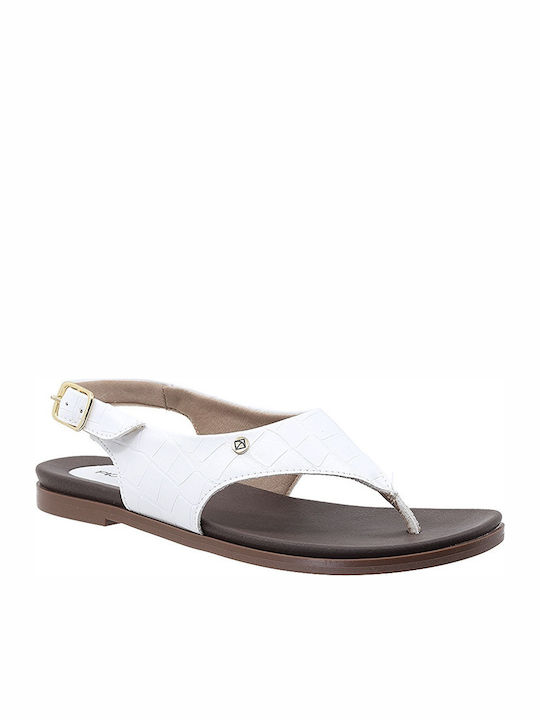 Piccadilly Women's Flat Sandals Anatomic with Strap in White Color