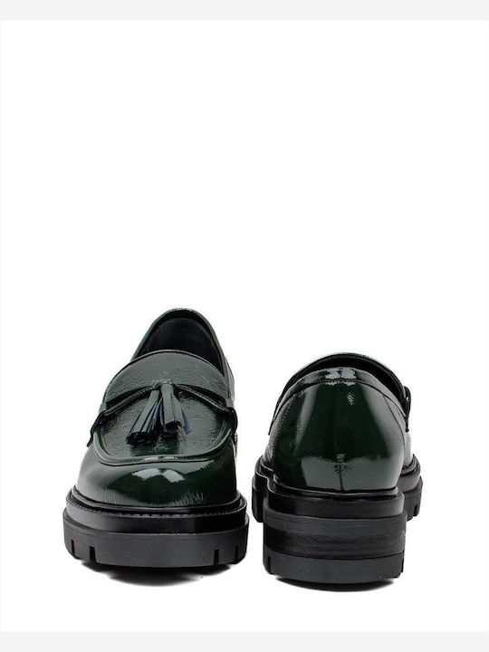 Λουστρίνι Γυναικεία Loafers σε Πράσινο Χρώμα