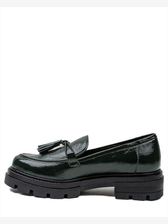 Λουστρίνι Γυναικεία Loafers σε Πράσινο Χρώμα