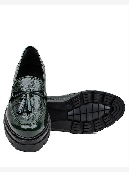 Λουστρίνι Γυναικεία Loafers σε Πράσινο Χρώμα
