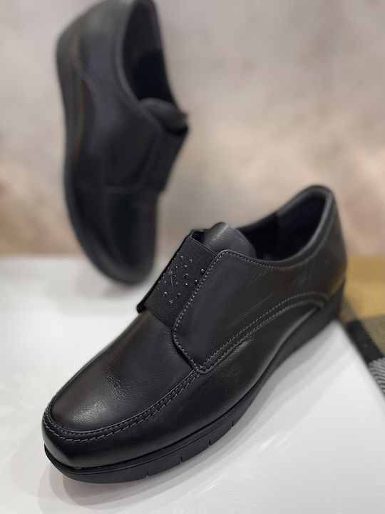 Δερμάτινα Γυναικεία Loafers σε Μαύρο Χρώμα
