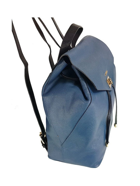 Lavor 502 Leather Women's Bag Backpack Navy Blue