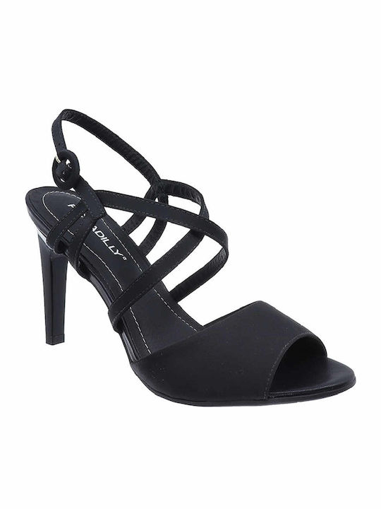 Piccadilly Stoff Damen Sandalen in Schwarz Farbe