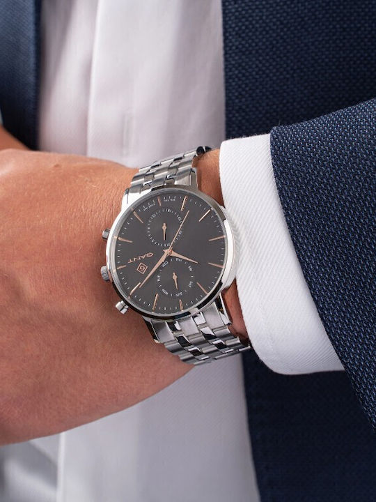 Gant Park Hill Men's Watch 43.5mm Battery with Silver Metal Bracelet