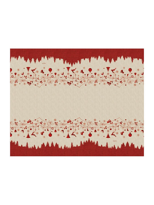 Saint Clair Christmas Tablecloth Fabric Beige L145xW145cm.