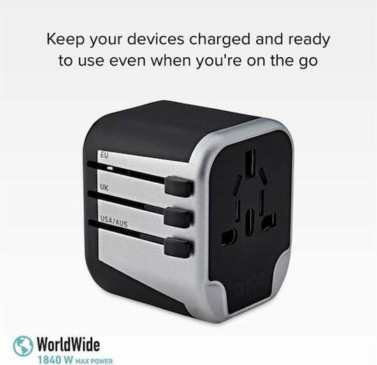 SBS Adaptor Pentru Priză Universal În Universal Cu 2 Porturi USB