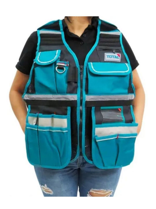 Total Waterproof Men's Safety Vest Turquoise for Tools