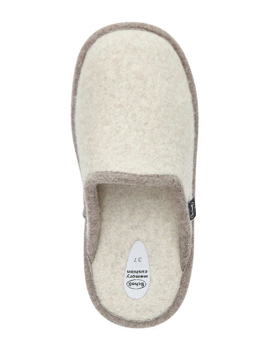 Winnie Leather Winter Women's Slippers Beige