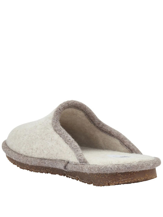 Winnie Leather Winter Women's Slippers Beige