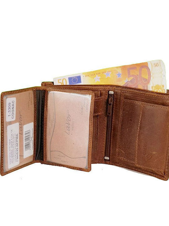Lavor Leder Herren Geldbörse mit RFID Tabac Braun