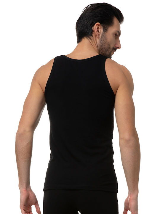 Minerva 90-10140 Men's Undershirt Sleeveless in Black Color 90-10140-020