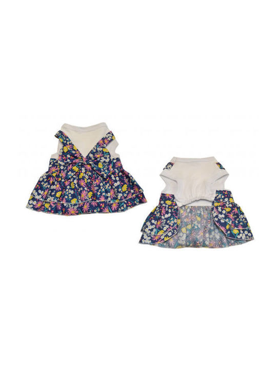Woofmoda Dog Dress Dog Dress "Floral" Blue Large 33cm 922-1101-1100-4