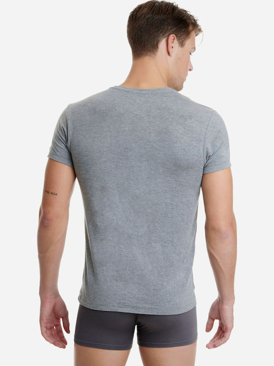 Men's Undershirt Short-sleeved Grey Melange