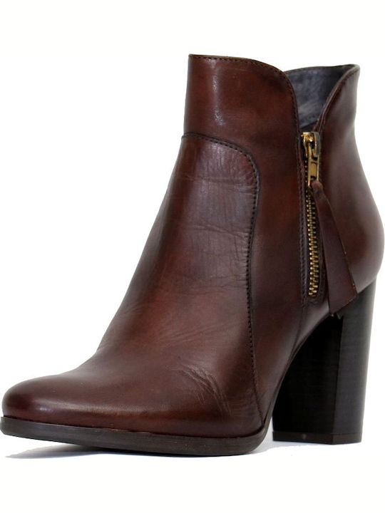 Leder Stiefeletten Damen Braun
