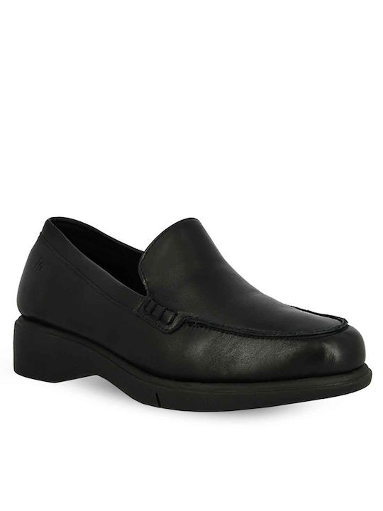 Flex&Go Leather Women's Moccasins in Black Color