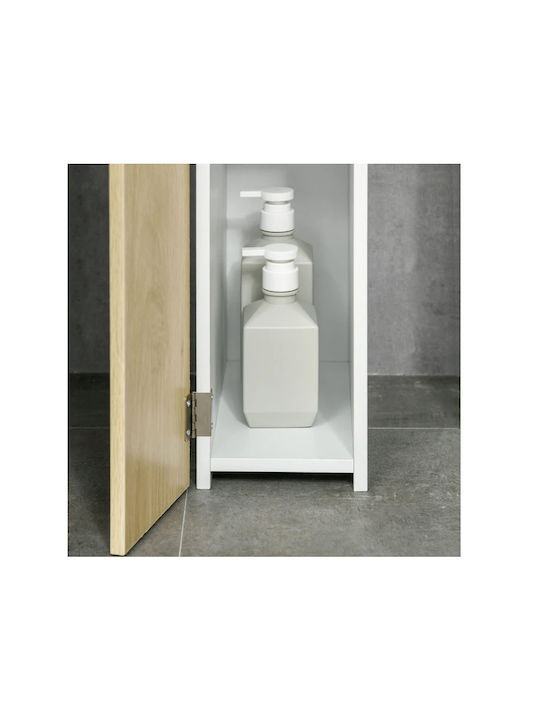 Kleankin 834-456ND Floor Bathroom Shelf Wooden with 4 Shelves 15.2x29.8x118cm