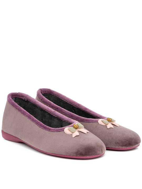 Adam's Shoes 753-22508 Closed-Back Women's Slippers In Purple Colour