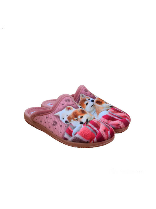 Adam's Shoes 624-22645 Animal Women's Slippers In Pink Colour