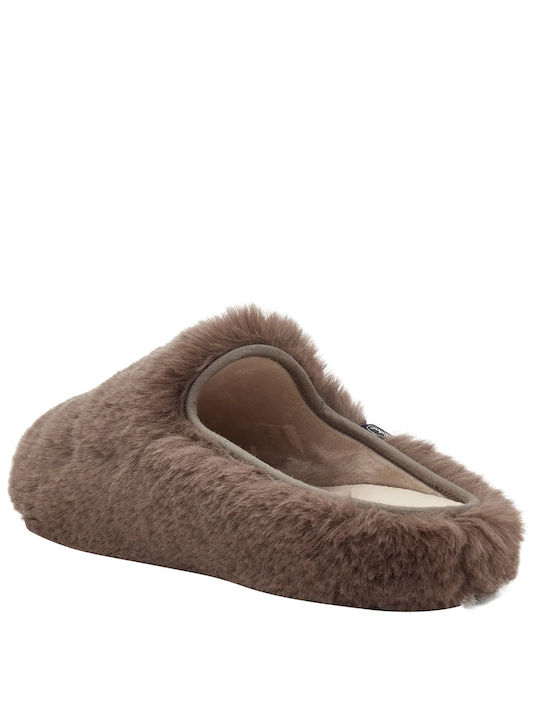 Maddy Winter Women's Slippers with Fur Brown