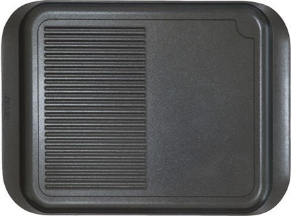 Risoli Antihaft Backblech Beidseitig mit glatter & geriffelter Oberfläche aus Aluminium 30x22.5cm