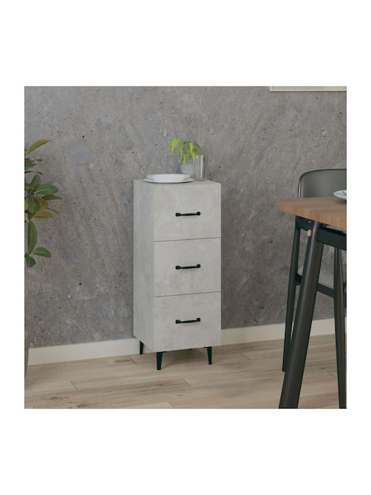 Drawers Storage Wooden Concrete L34.5xW34xH90cm