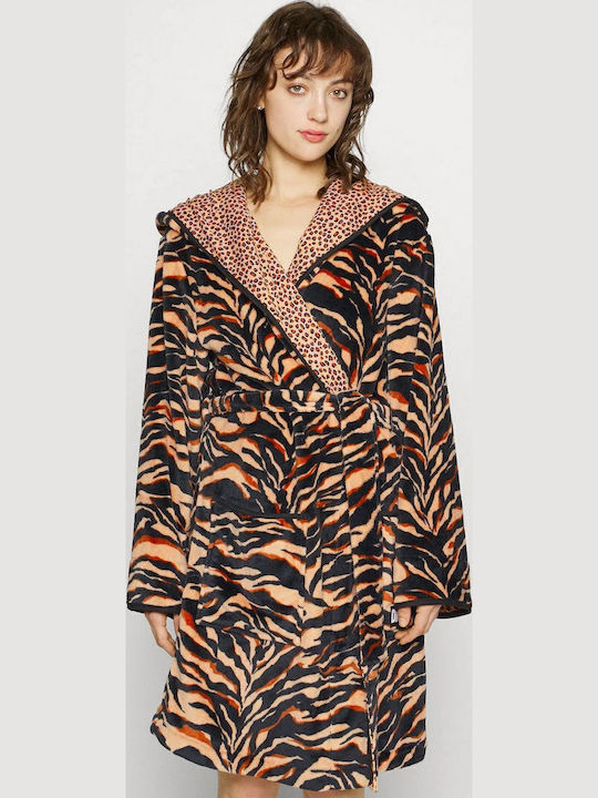 DKNY Winter Women's Robe Leopard Chill Zone