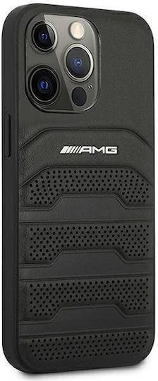 Mercedes-Benz Debossed Lines Back Cover Δερμάτινο Μαύρο (iPhone 14 Pro Max)