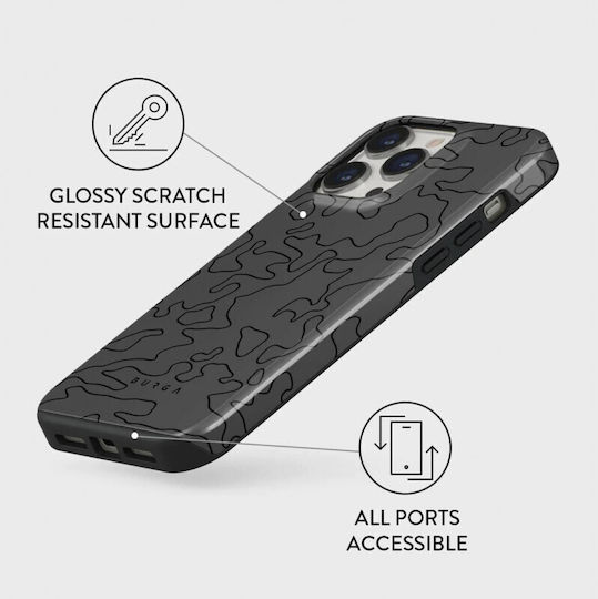 Burga Fashion Tough Back Cover Πλαστικό Black Rock (iPhone 14 Pro Max)